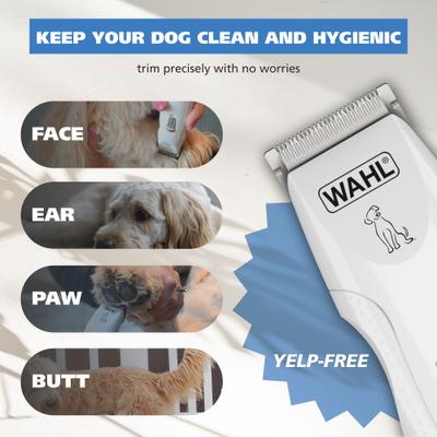 Show full view: Wahl Yelp-Free Trimmer Dog Clipper, White/Silver slide 6 of 11