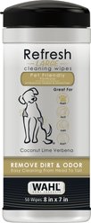 Wahl Refresh Large Coconut Lime Verbena Dog Cleaning Wipes, White/Black/Gold