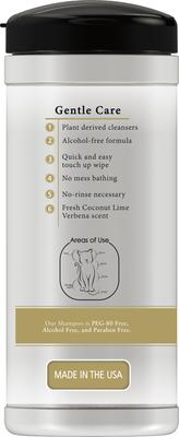 Show full view: Wahl Refresh Coconut Lime Verbena Cat Cleaning Wipes, White/Black/Gold slide 3 of 11