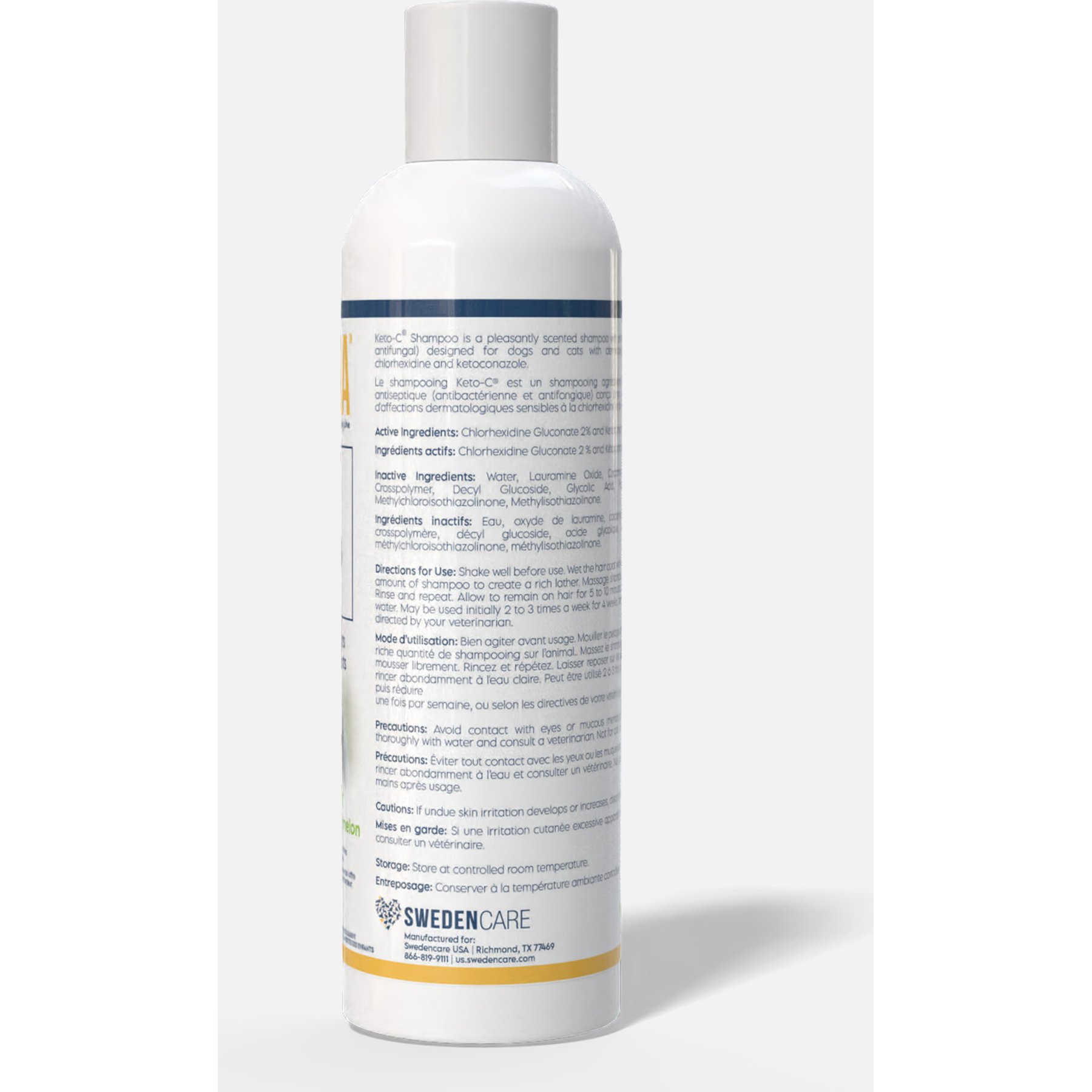 Swederma Keto-C Dog & Cat Shampoo, Cucumber Melon Scent, White, 16-fl oz bottle