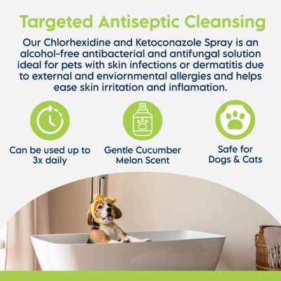 Show full view: Swederma Keto-C Dog & Cat Spray, Cucumber Melon Scent, White, 8-fl oz bottle slide 6 of 7