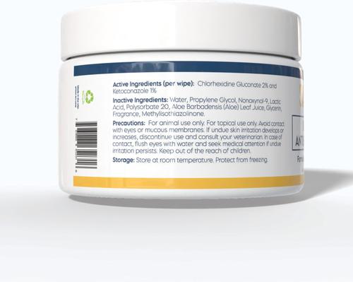 Show full view: Swederma Keto-C Ketoconazole Antiseptic Dog & Cat Wipes, White, 50 count slide 4 of 7