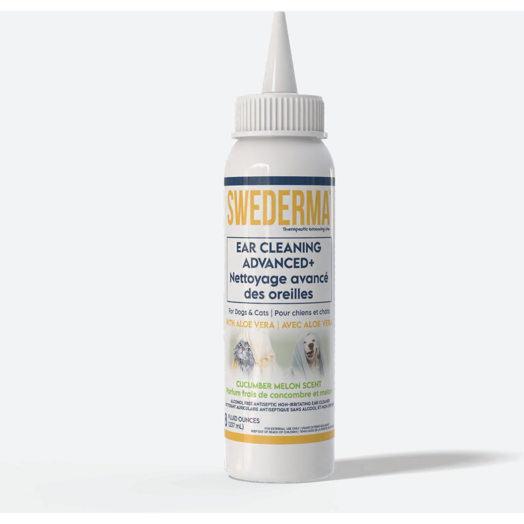 Swederma ADVANCED+ Cucumber Melon Scent Dog & Cat Ear Cleaning, White, 8-fl oz bottle
