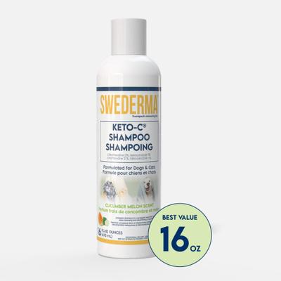 Show full view: Swederma Keto-C Dog & Cat Shampoo, Cucumber Melon Scent, White, 16-fl oz bottle slide 3 of 7