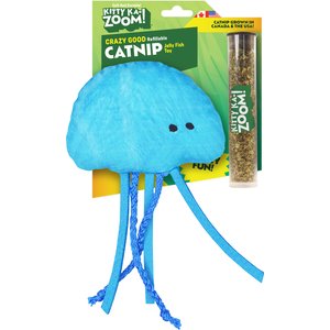 Kitty Ka-Zoom Zoomie Jelly Fish Refillable Catnip Cat Toy with Catnip