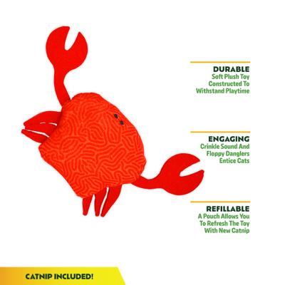 Show full view: Kitty Ka-Zoom Zoomie Crab Refillable Catnip Cat Toy with Catnip slide 2 of 5