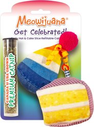 Meowijuana Get Celebrated Cake & Hat Catnip Cat Toy, 2 count