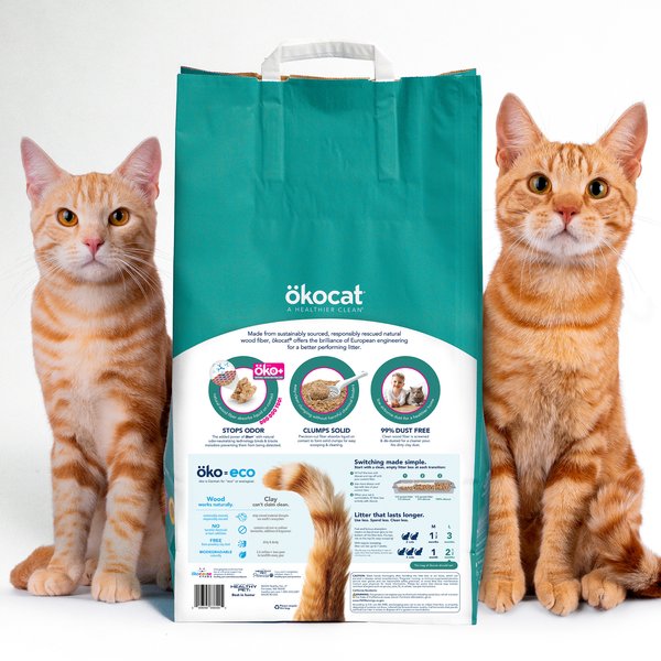 Okocat Multi-Cat Premium Clumping Wood Unscented Cat Litter