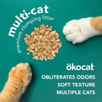 Show full view: Okocat Multi-Cat Premium Clumping Wood Unscented Cat Litter, 12.6-lb bag slide 4 of 12