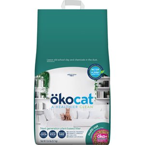 Okocat Multi-Cat Premium Clumping Wood Unscented Cat Litter, 12.6-lb bag