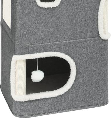 Show full view: Wooflex Cat Cube 2-Level Indoor Cat Condo, Grey slide 7 of 8