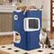 Show in main carousel: Wooflex Cat Cube 2-Level Indoor Cat Condo, Blue slide 1 of 10