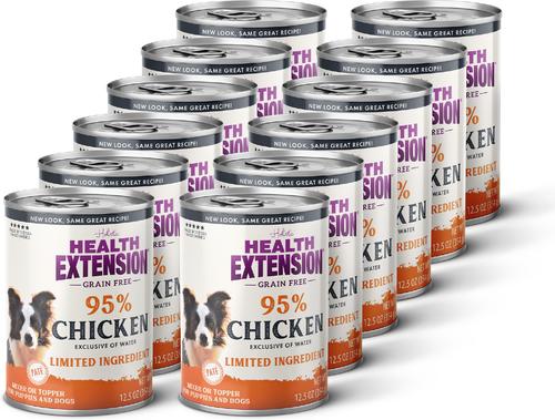 Show full view: Health Extension Grain-Free Chicken Canned Dog Food, 12.5-oz, case of 12 slide 5 of 12