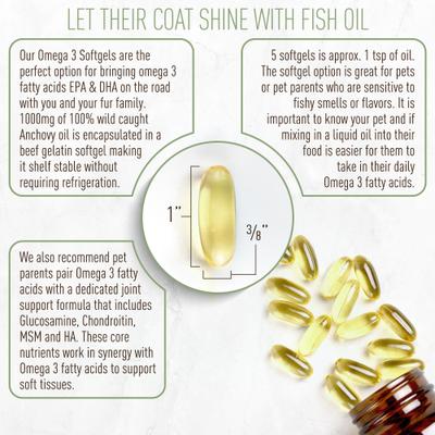 Show full view: Strawfield Pets Omega-3 Soft Gels Supplement for Dogs & Cats, 250 count slide 6 of 10