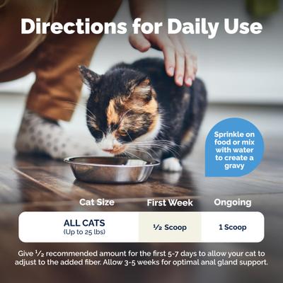 Show full view: Vetnique Labs Glandex Feline Anal Gland Support Probiotic & Digestion Tuna Flavored Powder Supplement for Cats, 4-oz jar slide 7 of 12