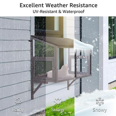 Show full view: beeNbkks Cat Catio Window Perch with Acrylic Screens, Grey slide 5 of 8