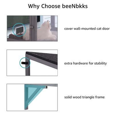 Show full view: beeNbkks Double Deck Outdoor Cat Perch with Acrylic Screens, Grey slide 8 of 9