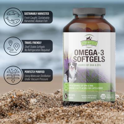 Show full view: Strawfield Pets Omega-3 Soft Gels Supplement for Dogs & Cats, 250 count slide 7 of 10