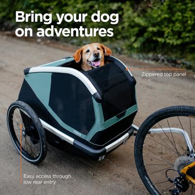 Show full view: Thule Bexey Dog Bike Trailer, Hazy Green, Large slide 7 of 9