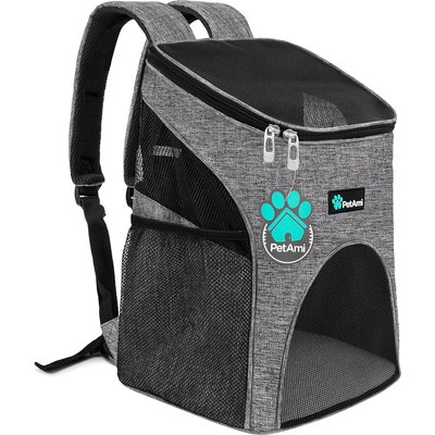 PetAmi PetAmi Premium Backpack Dog & Cat Carrier, Heather Gray