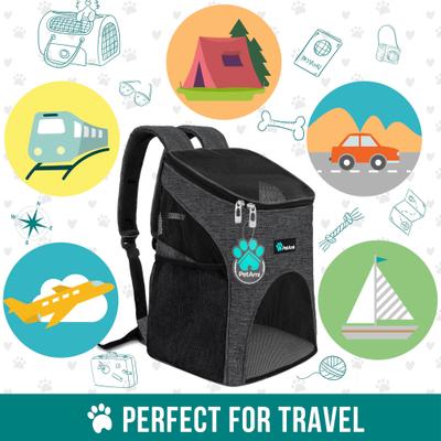 Show full view: PetAmi Premium Backpack Dog & Cat Carrier, Heather Charcoal slide 7 of 9