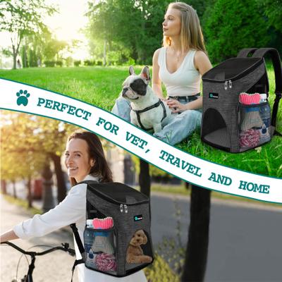 Show full view: PetAmi Premium Backpack Dog & Cat Carrier, Heather Charcoal slide 6 of 9