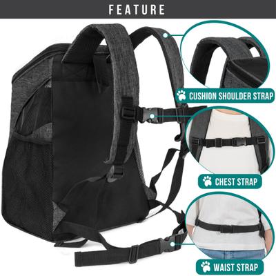 Show full view: PetAmi Premium Backpack Dog & Cat Carrier, Heather Charcoal slide 5 of 9