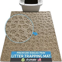 Drymate Premium Debossed Paw Cat Litter Trapping Mat, Taupe, X-Large, 28-in x 34-in