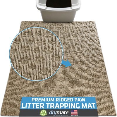 Drymate Drymate Premium Debossed Paw Cat Litter Trapping Mat, Taupe, X-Large, 28-in x 34-in