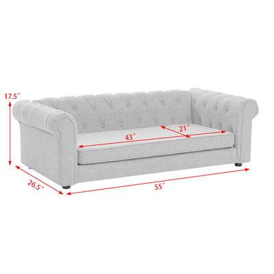 Show full view: Cesicia Rectangular Furniture Style Sofa Dog Bed, 55-in, Dark Gray slide 7 of 7
