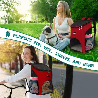 Show full view: PetAmi Premium Backpack Dog & Cat Carrier, Red slide 6 of 9