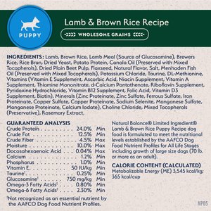 Natural Balance Limited Ingredient Lamb & Brown Rice Puppy Recipe Dry Dog Food, 24-lb bag