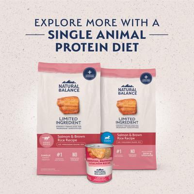 Show full view: Natural Balance Limited Ingredient Salmon & Brown Rice Recipe Dry Dog Food, 24-lb bag slide 5 of 11