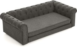 Cesicia Rectangular Furniture Style Sofa Dog Bed, 55-in, Dark Gray