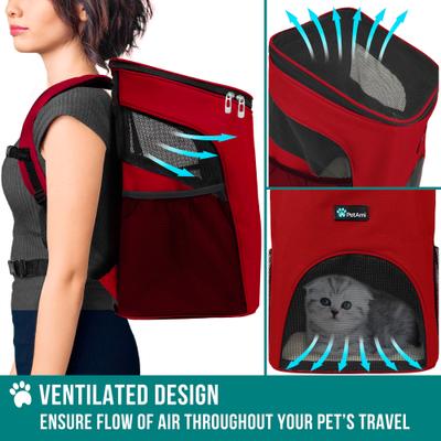 Show full view: PetAmi Premium Backpack Dog & Cat Carrier, Red slide 4 of 9