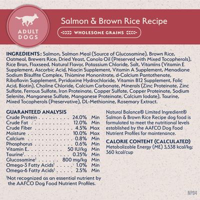 Show full view: Natural Balance Limited Ingredient Salmon & Brown Rice Recipe Dry Dog Food, 24-lb bag slide 7 of 11