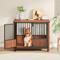 Show in main carousel: Cesicia Fluted Wood Double Door Design Furniture Style Dog Crate, Walnut, 31.5 inch slide 2 of 6