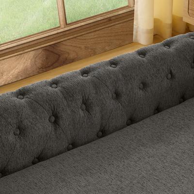 Show full view: Cesicia Rectangular Furniture Style Sofa Dog Bed, 55-in, Dark Gray slide 4 of 7
