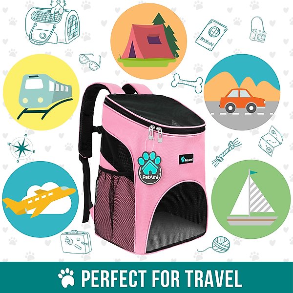 Show full view: PetAmi Premium Backpack Dog & Cat Carrier, Pink slide 7 of 9