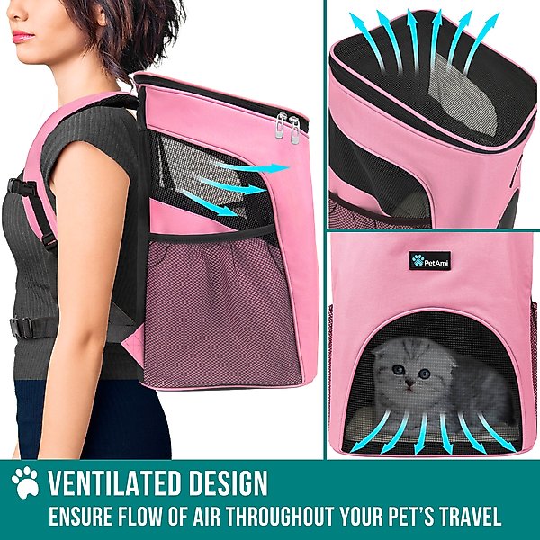 Show full view: PetAmi Premium Backpack Dog & Cat Carrier, Pink slide 4 of 9