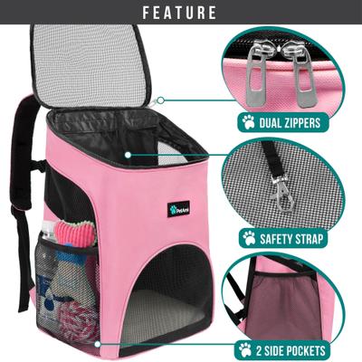 Show full view: PetAmi Premium Backpack Dog & Cat Carrier, Pink slide 3 of 9