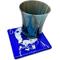 Show in main carousel: Kiku Custom Handmade Pet Portrait Fused Glass Coaster, White Print on Deep Blue Glass, 4-in x 4-in slide 3 of 5