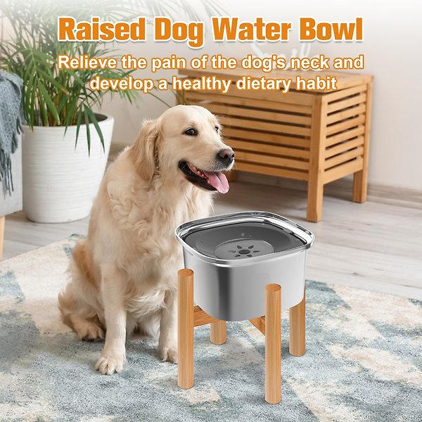 Show full view: UPSKY Elevated Stainless Steel Dog Water Bowl with Stand, 3-l slide 6 of 6