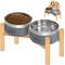 Show in main carousel: UPSKY Elevated Stainless Steel Dog Bowls with Wooden Stand, 27-oz slide 1 of 7