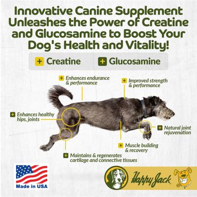 Show full view: Happy Jack Flexenhance Hip & Joint Supplement with Glucosamine & Green Lipped Mussel for Dogs, 80 count slide 5 of 11