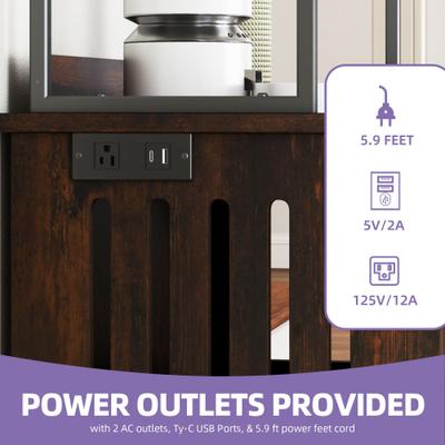Show full view: Wooflex Hidden Charging & Feeding Station Cat Litter Box Furniture Cabinet with Shelves & Condo, Rustic Brown slide 5 of 10