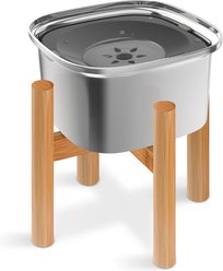 UPSKY Elevated Stainless Steel Dog Water Bowl with Stand, 3-l