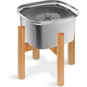 UPSKY Elevated Stainless Steel Dog Water Bowl with Stand, 3-l