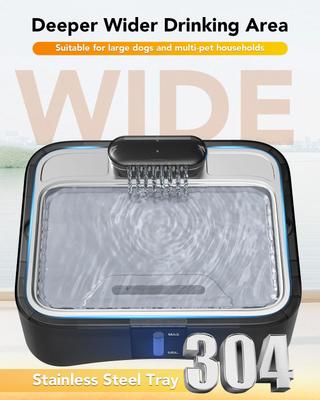 Show full view: UPSKY Elevated 4 Heights Adjustable Stainless Steel Dog & Cat Water Fountain with Dispenser, Ultra-Quiet Pump & 2 Replacement Filters, Black, 2.25-gal slide 6 of 10