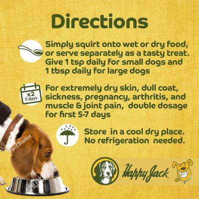 Show full view: Happy Jack Cod Liver Fish Oil Skin & Coat Omega 3 Supplement for Dogs, for Joint, 16-fl oz bottle slide 7 of 11